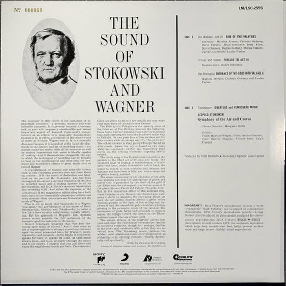 <tc>The Sound Of Stokowski And Wagner - Die Walküre, Tristan und Isolde, Das Rheingold, Tannhauser (Edition limitée numérotée - Numéro 140)</tc>