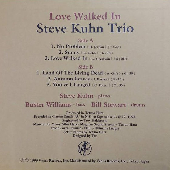 <transcy>The Steve Kuhn Trio - Love Walked In (Edition japonaise)</transcy>