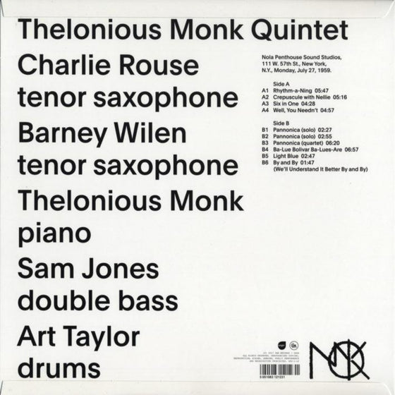 Thelonious Monk – Les Liaisons Dangereuses 1960