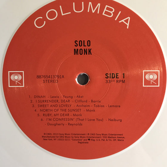 Thelonious Monk – Solo Monk (White vinyl)