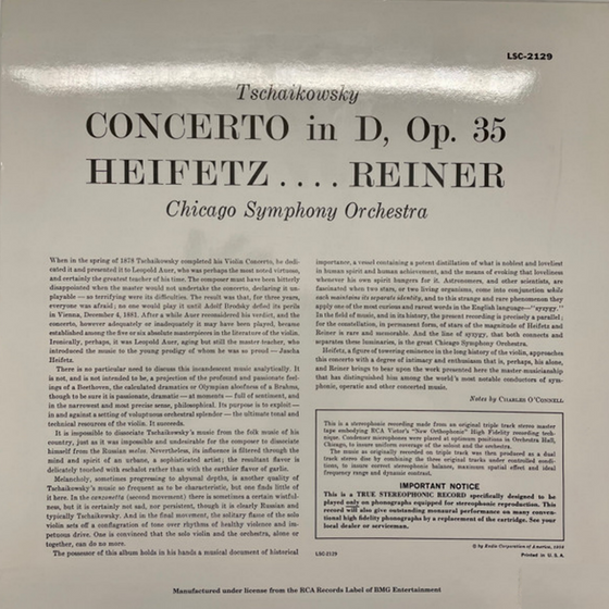 <transcy>Tchaikowsky - Violin Concerto - Jascha Heifetz, Fritz Reiner, Chicago Symphony Orchestra</transcy>