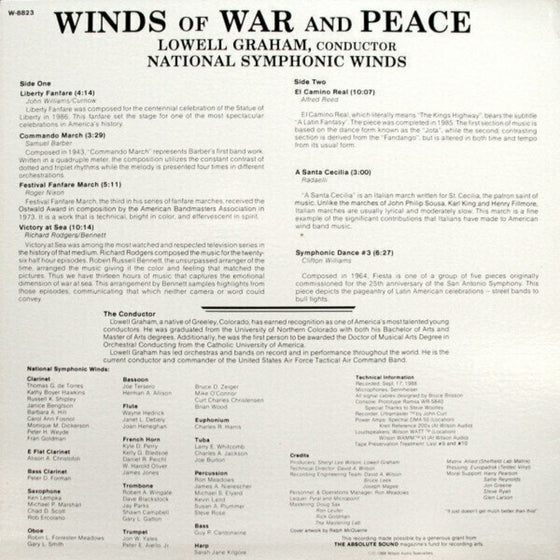 <transcy>Winds Of War and Peace - Lowell Graham & The National Symphonic Winds (1LP, 33 tours, 200g)</transcy>