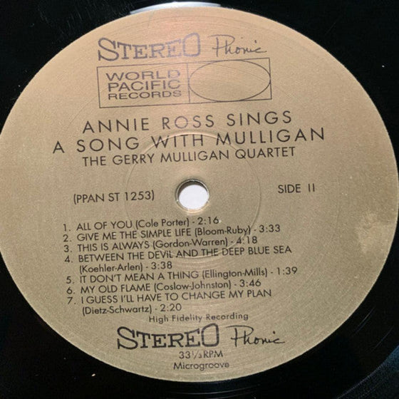 Annie Ross With The Gerry Mulligan Quartet – Sings A Song With Mulligan! (Mono & Stereo) - AudioSoundMusic