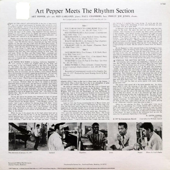 Art Pepper - Meets The Rhythm Section (Contemporary Records - Acoustic Sounds Series) - AudioSoundMusic