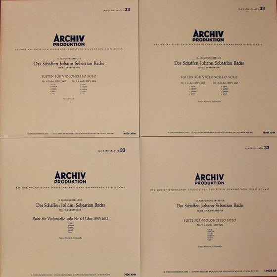 Bach - Suites for Cello - Enrico Mainardi (4LP, Box set) - AudioSoundMusic