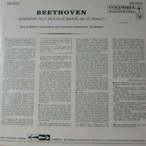 Beethoven – Symphony Eroica - Bruno Walter & The Columbia Symphony Orchestra (200g, Classic Records)) - AudioSoundMusic
