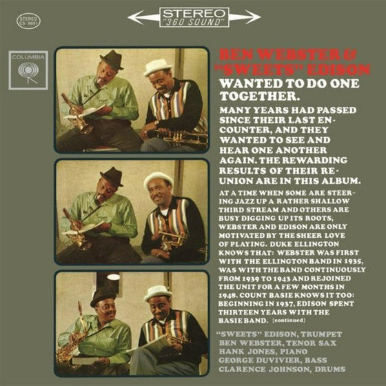 Ben Webster & "Sweets" Edison – Wanted To Do One Together (2LP, 45RPM, Number 00689, Unsealed) - AudioSoundMusic