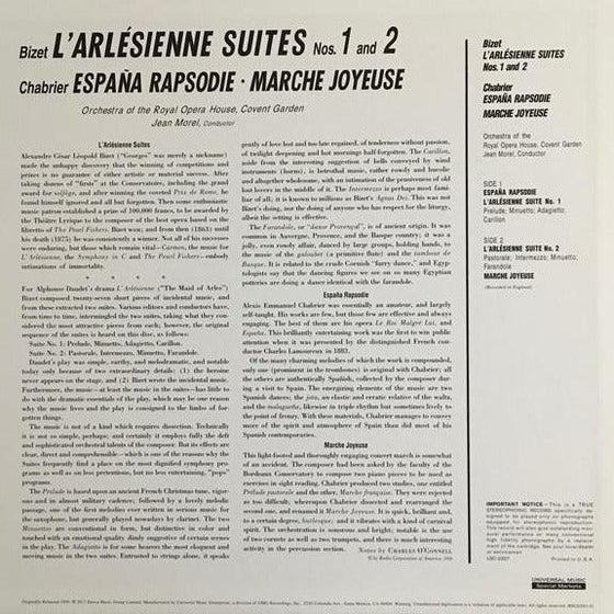 Bizet (L'Arlesienne) & Chabrier - Jean Morel (200g) - AudioSoundMusic