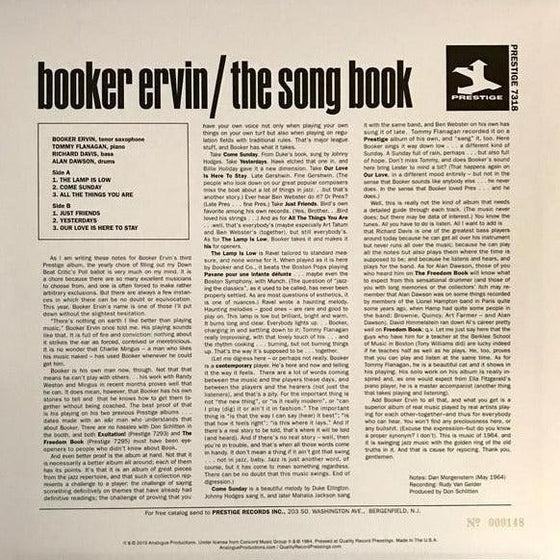 Booker Ervin - The Song Book (200g) - AudioSoundMusic