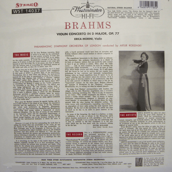 Brahms - Concerto For Violin & Orchestra - Erica Morini & The Philharmonic Symphony Orchestra Of London - AudioSoundMusic