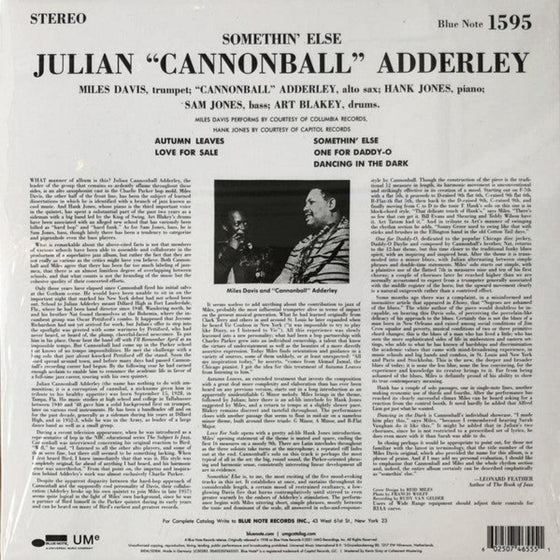 Cannonball Adderley - Somethin' Else (2LP, 45RPM, Box set, 1STEP, SuperVinyl) - AudioSoundMusic