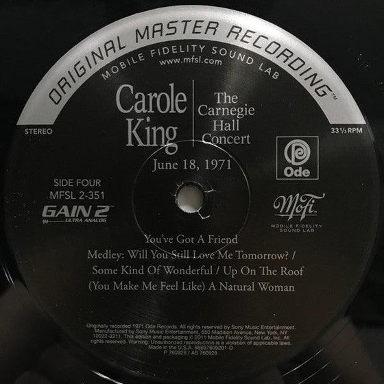 Carole King – The Carnegie Hall Concert (2LP, Ultra Analog, Half-speed Mastering) - AudioSoundMusic