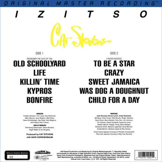 Cat Stevens – Izitso (200g, Half-speed Mastering) - AudioSoundMusic