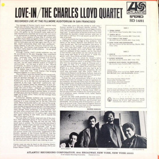 Charles Lloyd Quartet - Love-In - AudioSoundMusic