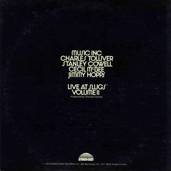 Charles Tolliver, Music Inc ‎– Live At Slugs' Volume 2 - AudioSoundMusic