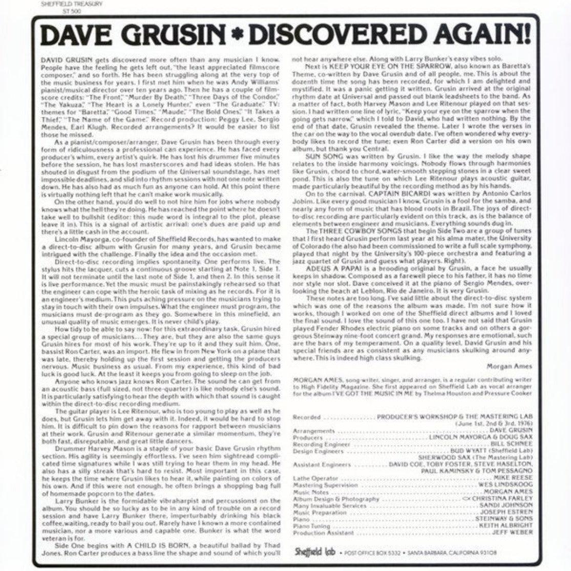 Dave Grusin – Discovered Again! – AudioSoundMusic