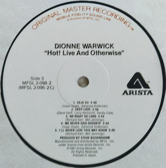 Dionne Warwick – Hot! Live And Otherwise (2LP, Half Speed Mastering, SuperVinyl) - AudioSoundMusic
