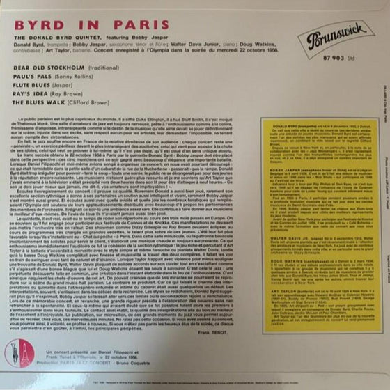 Donald Byrd Quintet – Byrd in Paris, Vol 1 (Mono) - AudioSoundMusic