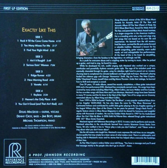 Doug MacLeod - Exactly Like This (2LP, 45RPM, Half-speed Mastering) - AudioSoundMusic