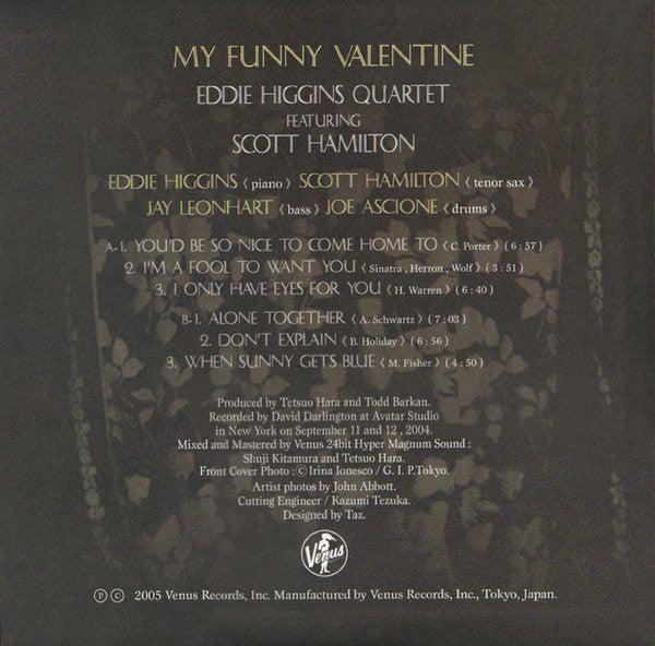 Eddie Higgins Quartet - My Funny Valentine Volume 1 (Japanese
