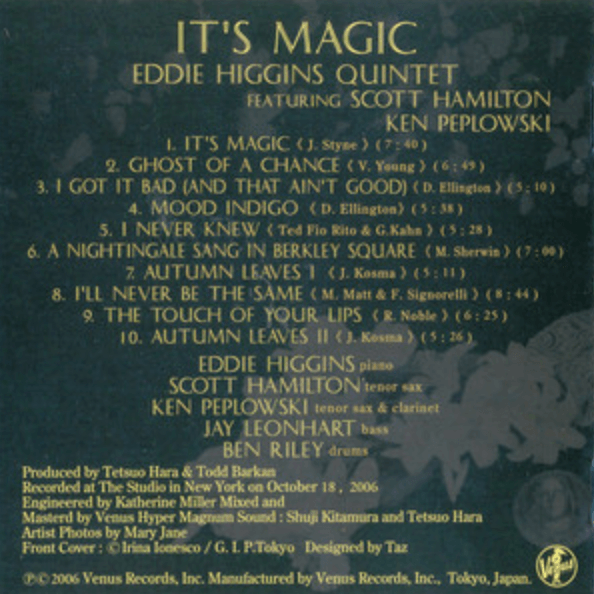 Eddie Higgins Quintet - It's Magic Vinyl, 180g Vinyl, 2LP Eddie