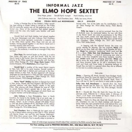 Elmo Hope - Informal Jazz (Mono, 200g) - AudioSoundMusic