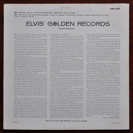 Elvis Presley - Elvis' Golden Records (Speaker Corners, black vinyl, Mono) - AudioSoundMusic