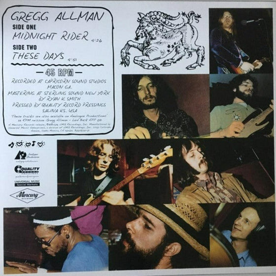 Gregg Allman - Midnight Rider & These Days (45 RPM, 200g) - AudioSoundMusic