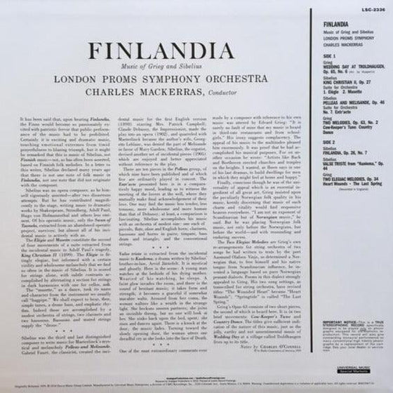 Grieg & Sibelius - Finlandia - Charles Mackerras (200g) - AudioSoundMusic