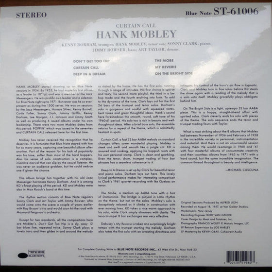 Hank Mobley - Curtain Call - AudioSoundMusic