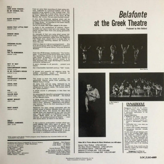 Harry Belafonte – Belafonte At The Greek Theatre (2LP) - AudioSoundMusic