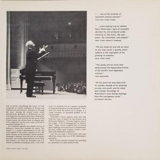 Highlights From Rubinstein at Carnegie Hall - Debussy, Szymanowski, Prokofiev, Villa-Lobos (200g) - AudioSoundMusic