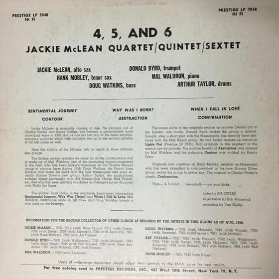 Jackie McLean - 4, 5, and 6 (Mono) - AudioSoundMusic