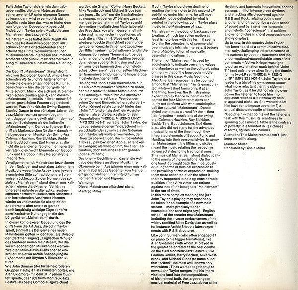 John Taylor Trio - Decipher – AudioSoundMusic