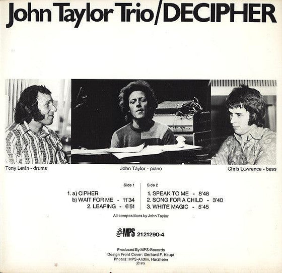 John Taylor Trio - Decipher - AudioSoundMusic