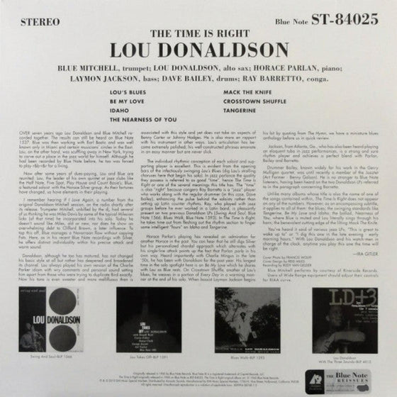 Lou Donaldson – The Time Is Right (2LP, 45RPM) - AudioSoundMusic