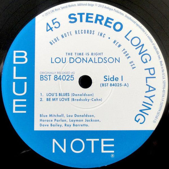 Lou Donaldson – The Time Is Right (2LP, 45RPM) - AudioSoundMusic