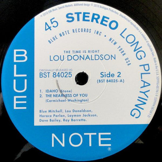 Lou Donaldson – The Time Is Right (2LP, 45RPM) - AudioSoundMusic