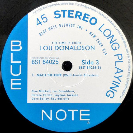 Lou Donaldson – The Time Is Right (2LP, 45RPM) - AudioSoundMusic