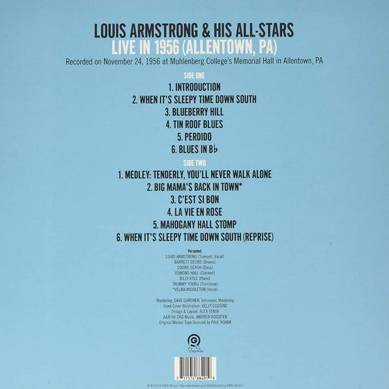 Louis Armstrong and His All Stars - Live In 1956 (Aqua Blue Vinyl) - AudioSoundMusic