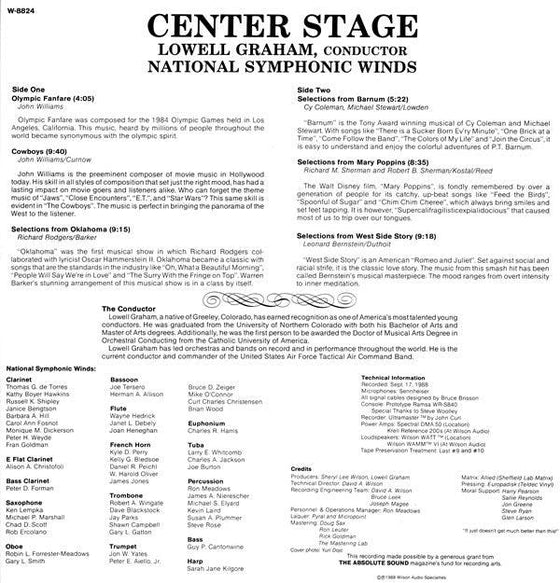 Lowell Graham & National Symphonic Winds - Center Stage (2LP, 45RPM, 200g) - AudioSoundMusic