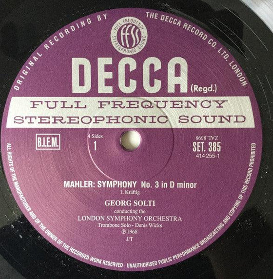 Mahler - Symphony N° 3 - Helen Watts, Georg Solti & The London Symphony Orchestra (2LP) - AudioSoundMusic