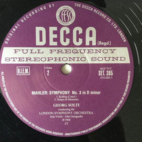 Mahler - Symphony N° 3 - Helen Watts, Georg Solti & The London Symphony Orchestra (2LP) - AudioSoundMusic