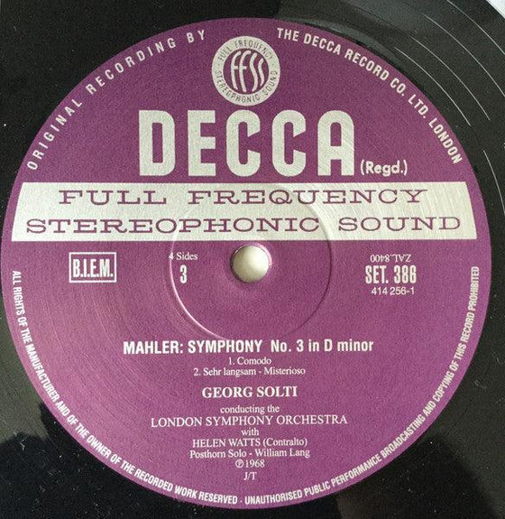 Mahler - Symphony N° 3 - Helen Watts, Georg Solti & The London Symphony Orchestra (2LP) - AudioSoundMusic
