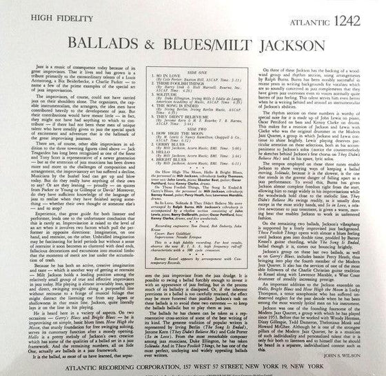 Milt Jackson - Ballads & Blues (Mono) - AudioSoundMusic