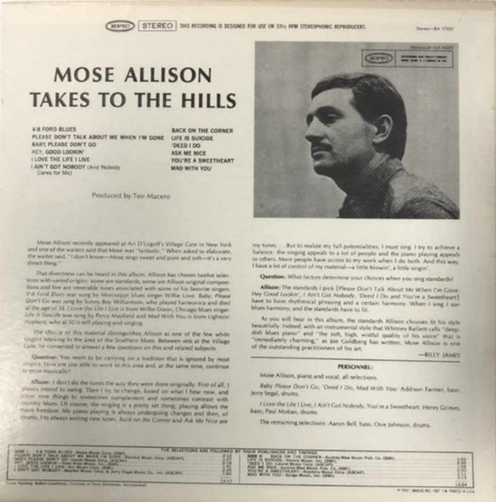 Mose Allison - Takes To The Hills - AudioSoundMusic