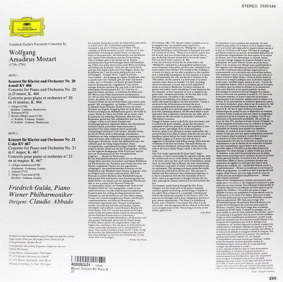 Mozart - Concertos for Piano and Orchestra No. 20 and No. 21 - Friedrich Gulda - Claudio Abbado - AudioSoundMusic
