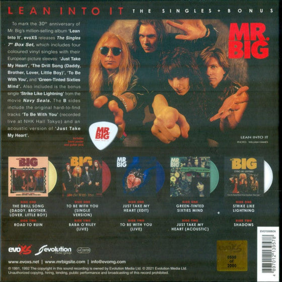 Mr. Big – Lean Into It - The singles (5 x 7'' individually colored vinyl, 45RPM, Box set) - AudioSoundMusic