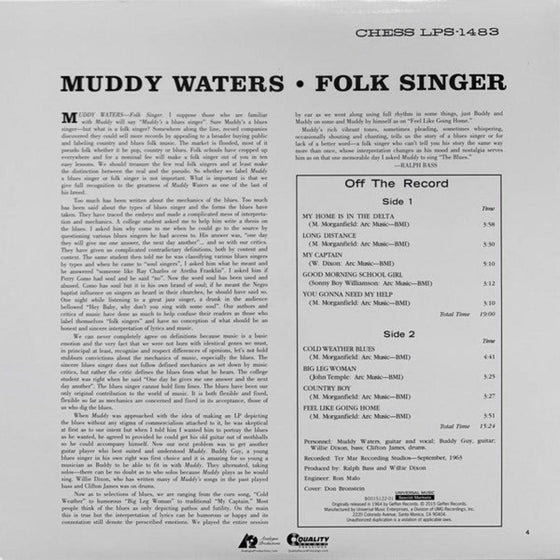 Muddy Waters - Folk Singer (1LP, 33RPM) - AudioSoundMusic