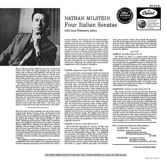 Nathan Milstein and Leon Pommers - Four Italian Sonatas - Vivaldi, Corelli, Geminiani, Tartini - AudioSoundMusic